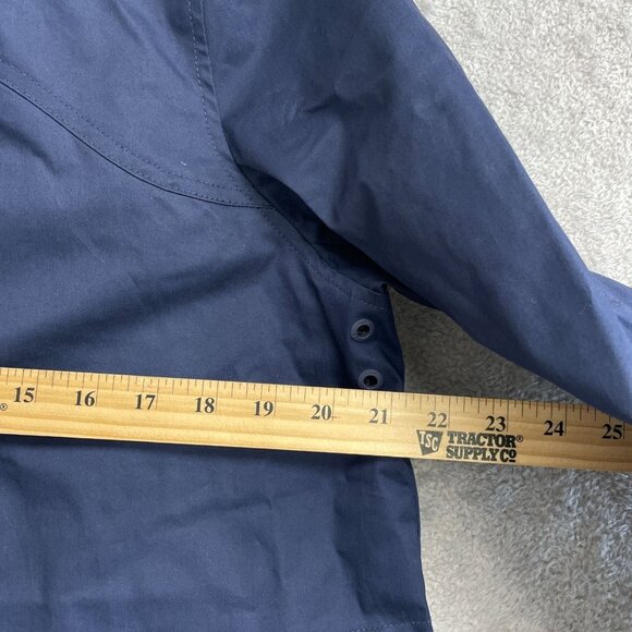 NEW Hunter Women's M Water Resistant Cotton Smock Rain Jacket Hooded Navy - Picture 6 of 13